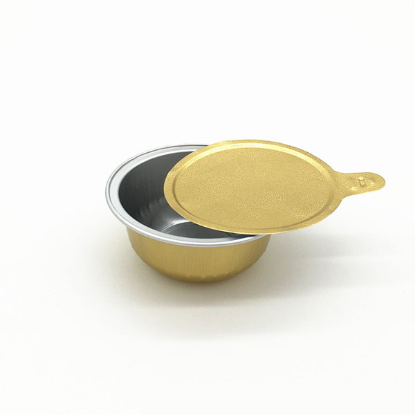 金色圆形铝箔餐盒60ML